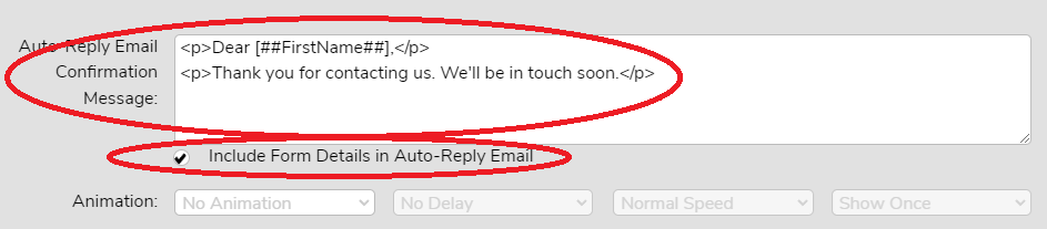 Details in Auto-Reply Emails